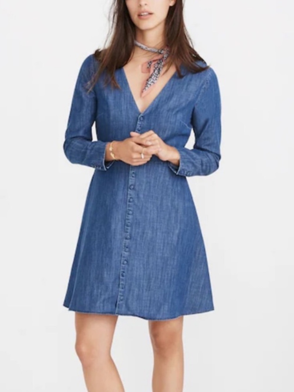Madewell Denim Lilyblossom Button-Front Dress - Size 4